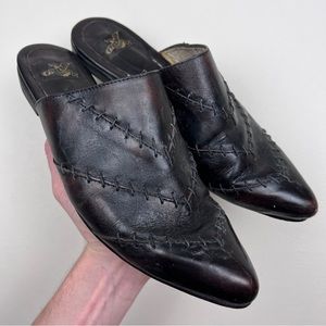 Freebird By Steven NOLA Patchwork Leather Colorblock Slip On Mules Slides